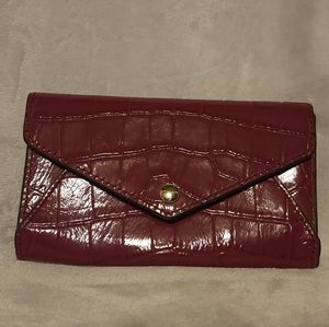 Coach small burgundy card holder